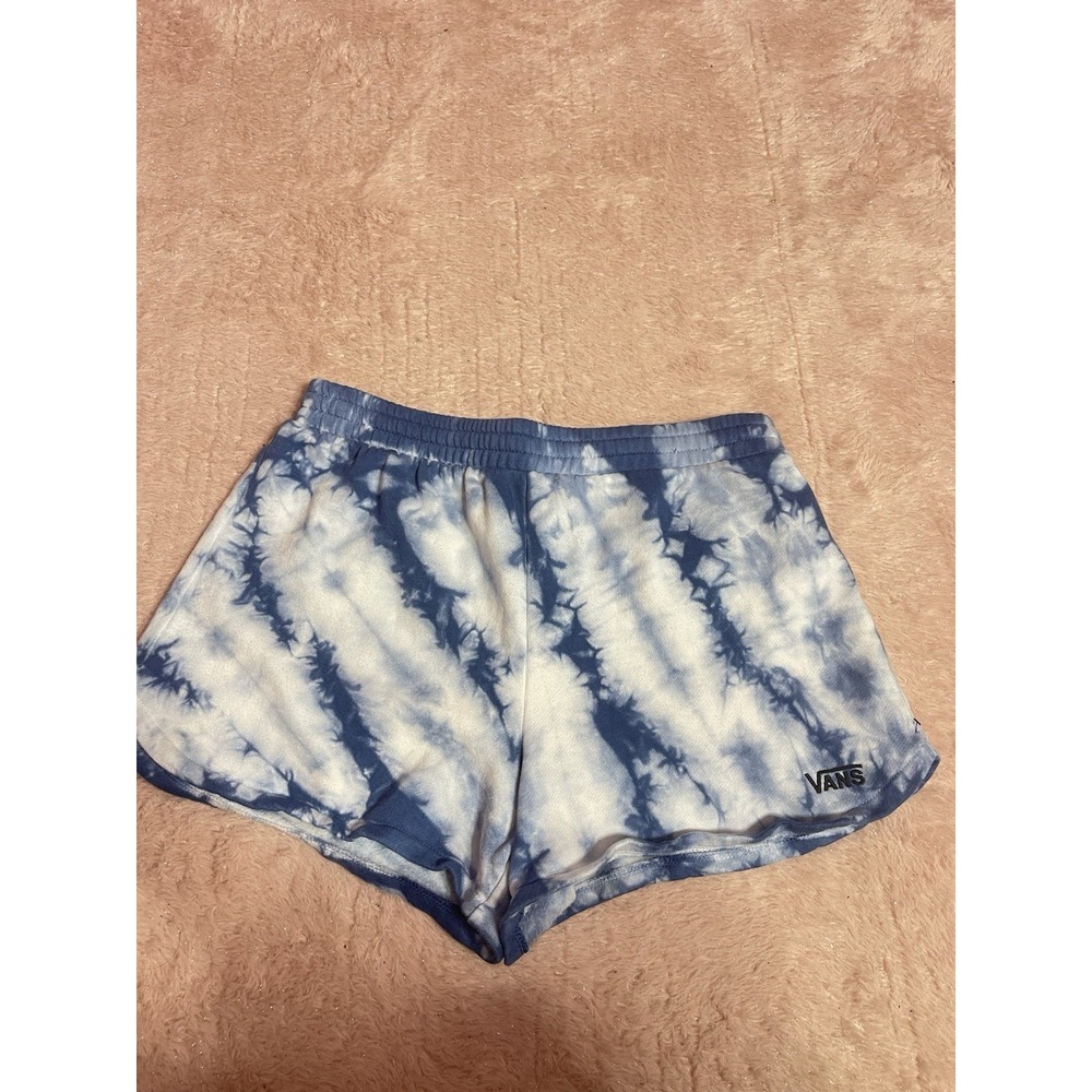 Vans Sweat shorts, Women's Size A Blue Tye Dy logo, drawstring Bin11